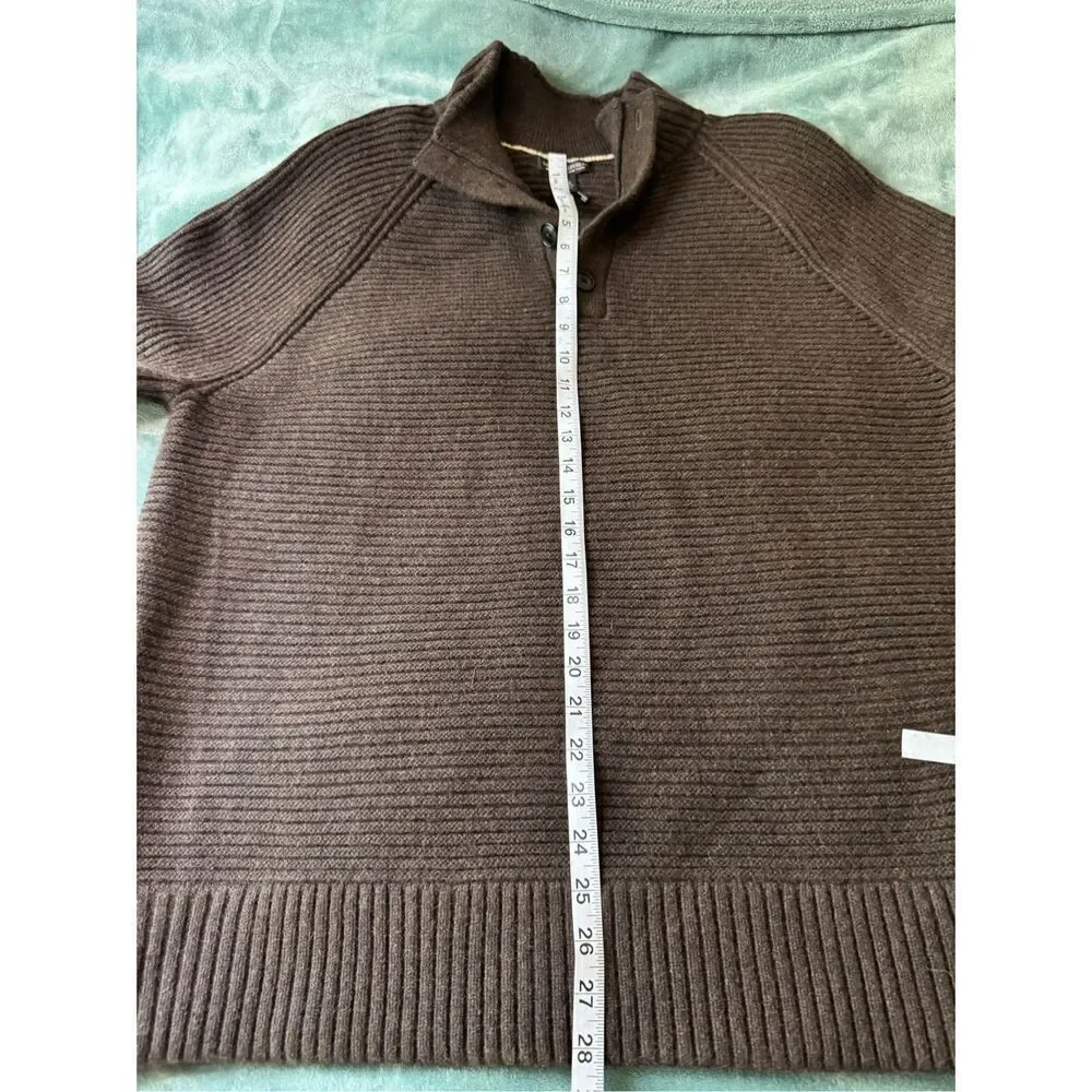 Banana Republic  Men’s Brown Wool Blend Half Button Sweater XL NWT